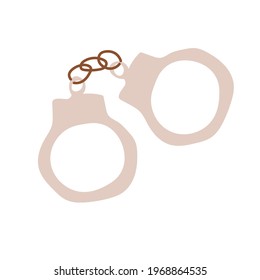Handschellen flach Symbol. Wild West Thema. Handgezeichnete, farbige, trendige Vektorgrafik. 