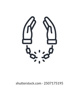 handcuffs freedom icon. vector.Editable stroke.linear style sign for use web design,logo.Symbol illustration.