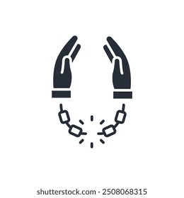 Freiheitssymbol für Handschellen vector.Editable stroke.linear style Zeichen zur Verwendung Web-Design, logo.Symbol-Illustration.
