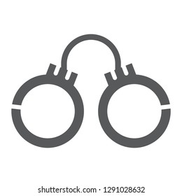 Handcuffs glyph icon, chain and lock, cuffs sign, vector graphics, a solid pattern on a white background, eps 10.