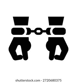 Gráfico de Vector de ilustración de glifo de esposas. Gráfico simple del Vector de la ilustración del elemento, conveniente para el App, los Sitios web, y las presentaciones aisladas en el fondo blanco