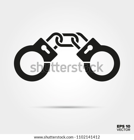 Handcuffs glyph icon vector. Law enforcement and criminal justice symbol.