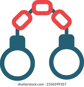 Handcuffs Glyph Two Color Icon For Personal And Commercial Use.
