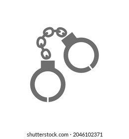 Handcuffs grey icon. Isolated on white background