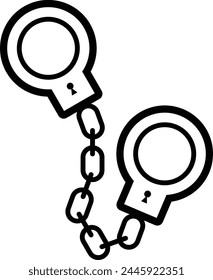 Handcuffs or hand restraints for criminals flat vector icon collection. Vector Illustration.