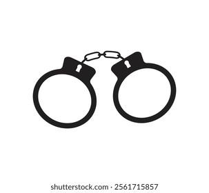 Handcuffs or hand restraints for criminals flat vector icon for law enforcement apps and websites