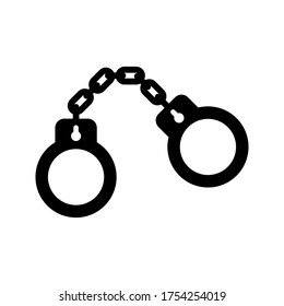 Handcuffs icon. Arrest vector illustration. editable.