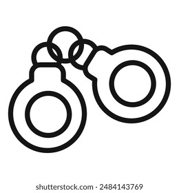 Handcuffs icon black and white vector sign