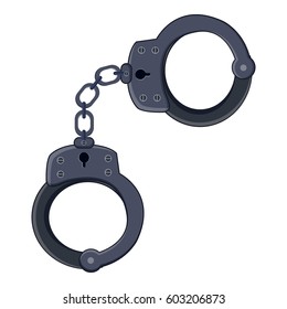 Handcuffs Icon. Cartoon Illustration Of Handcuffs Vector Icon For Web