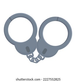Handcuffs icon cartoon vector. Crime detective. Man follow