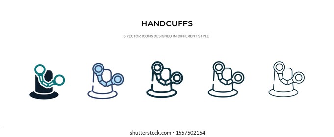 handcuffs icon in different style vector illustration. two colored and black handcuffs vector icons designed in filled, outline, line and stroke style can be used for web, mobile, ui