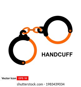 Handcuffs icon. Flat design style.