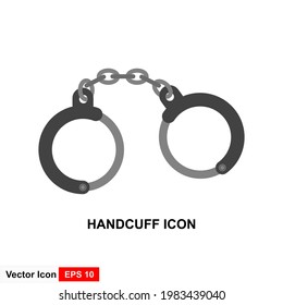 Handcuffs icon. Flat design style.