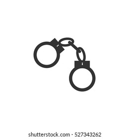 Handcuffs icon flat. Illustration isolated vector sign symbol