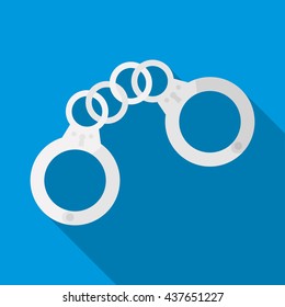 Handcuffs icon, flat style