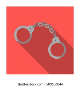 Handcuffs icon in flat style isolated on white background. Police symbol stock vector illustration.
