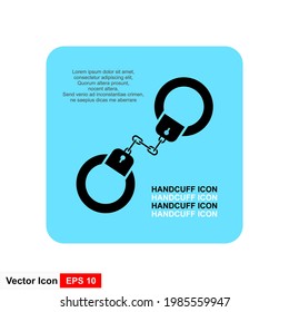 Handcuffs icon. Flat style vector graphic art illustration, clip art isolated on white background.