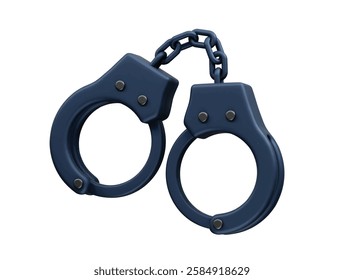 Handcuffs icon illustration 3d rendering