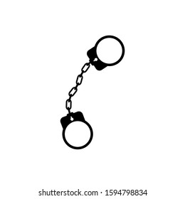 Handcuffs icon isolate on white background. Simple handcuffs icon sign and symbol vector illustration
