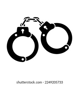 handcuffs icon isolated on background