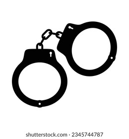 Handcuffs icon isolated on white, vector illustration