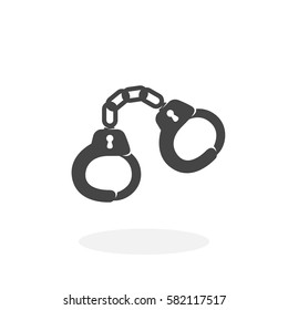 Handcuffs icon isolated on white background. Handcuffs vector logo. Flat design style. Modern vector pictogram for web graphics - stock vector