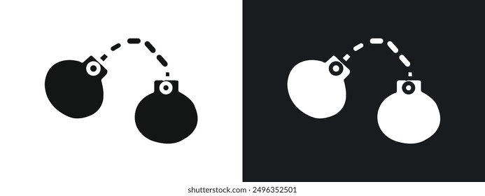Handcuffs icon linear graphics set vector in black