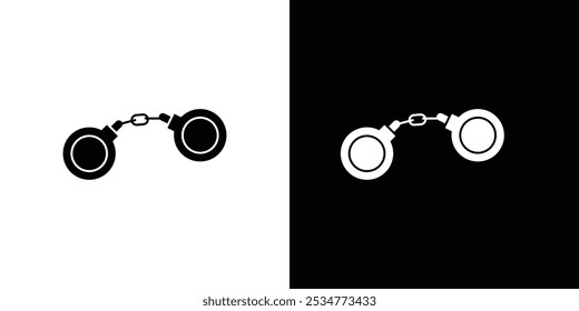 Logotipo lineal del icono de las esposas aislado