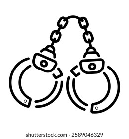 Handcuffs icon in linear style 