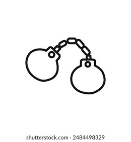 Handcuffs icon linear vector graphics sign