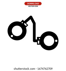handcuffs icon or logo isolated sign symbol vector illustration - high quality black style vector icons
