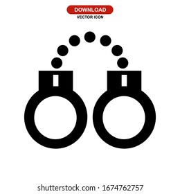 handcuffs icon or logo isolated sign symbol vector illustration - high quality black style vector icons

