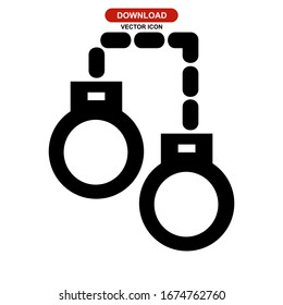 handcuffs icon or logo isolated sign symbol vector illustration - high quality black style vector icons
