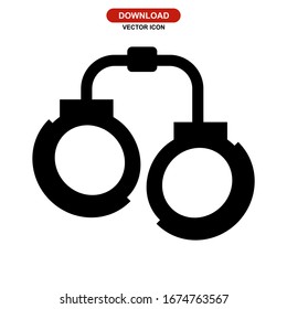 handcuffs icon or logo isolated sign symbol vector illustration - high quality black style vector icons
