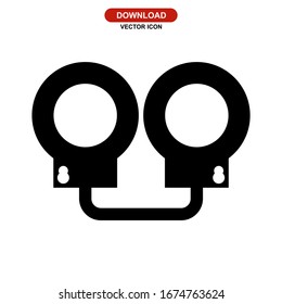 handcuffs icon or logo isolated sign symbol vector illustration - high quality black style vector icons
