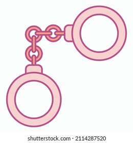 Handcuffs icon, manacles vector, shackles illustration