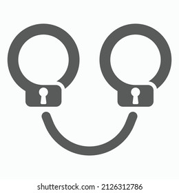 Handcuffs icon, manacles vector, shackles illustration