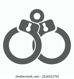 Handcuffs icon, manacles vector, shackles illustration