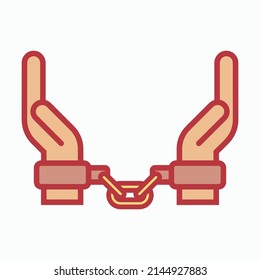 Handcuffs icon, manacles vector, shackles illustration
