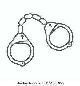 Icono de las esposas, vector de managros, ilustración de grilletes