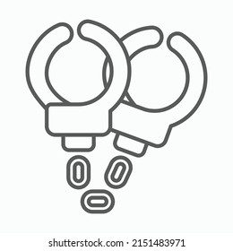 Icono de las esposas, vector de managros, ilustración de grilletes