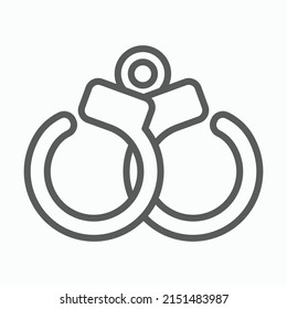 Handcuffs icon, manacles vector, shackles illustration