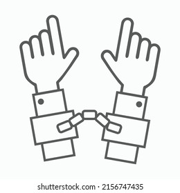 Handcuffs icon, manacles vector, shackles illustration