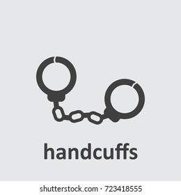 handcuffs icon on the grey background.