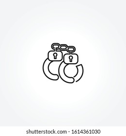 handcuffs icon on white background