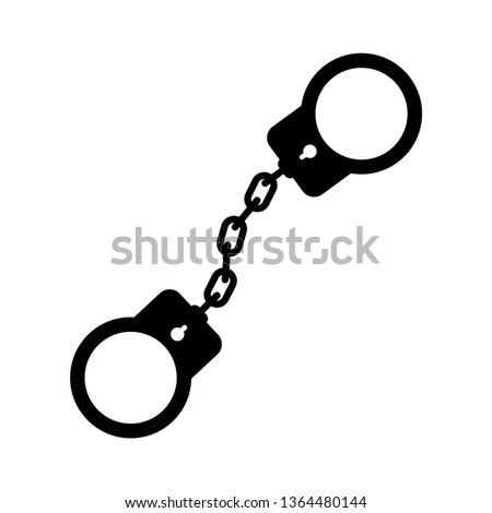Handcuffs icon on white background. Handcuffs icon sign. Vector illustration