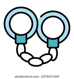 Handcuffs icon outline vector. Hand jail. Arrest cuff color flat