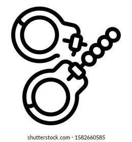 Handcuffs icon. Outline handcuffs vector icon for web design isolated on white background