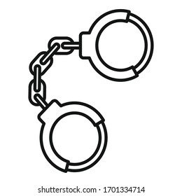 Icono de esposas. Icono de vector de esposas de esquema para diseño web aislado en fondo blanco