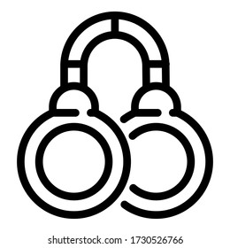 Handcuffs icon. Outline handcuffs vector icon for web design isolated on white background